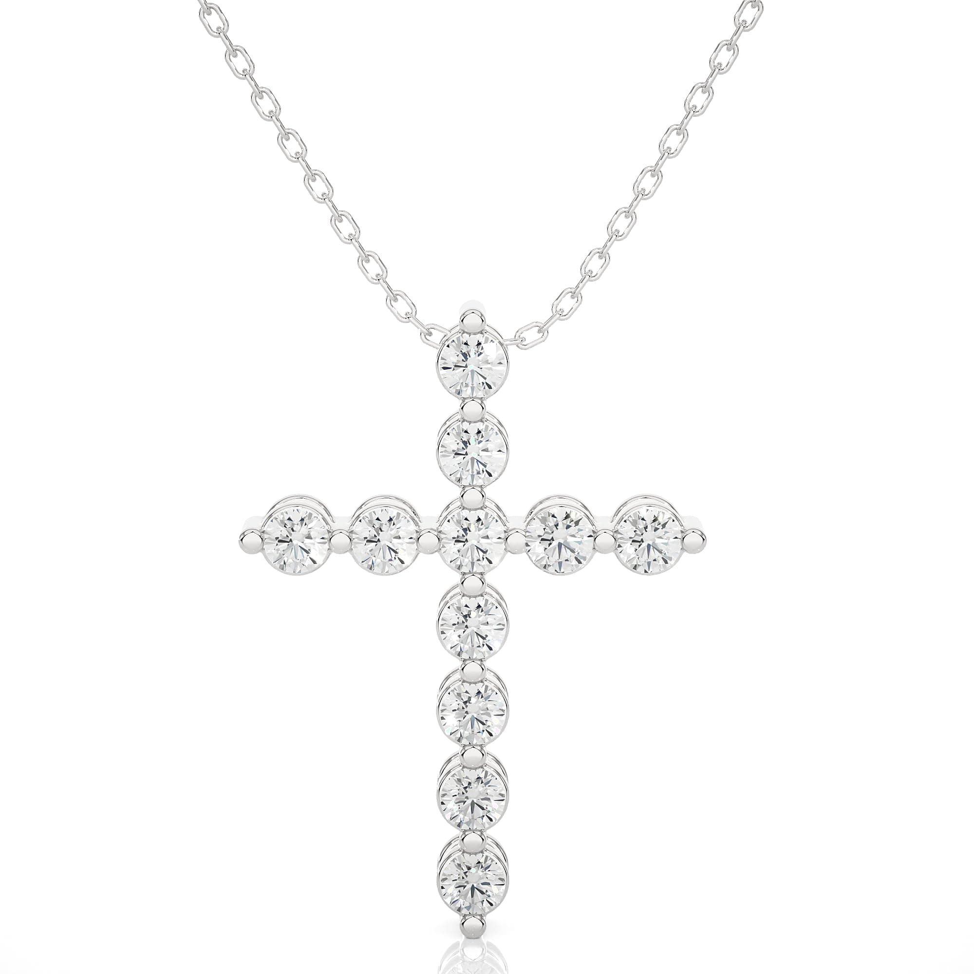 Lab-Grown Diamond Cross Necklace